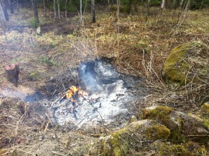 ISO monttu jäi kun palo paljon puuta ja risuja.